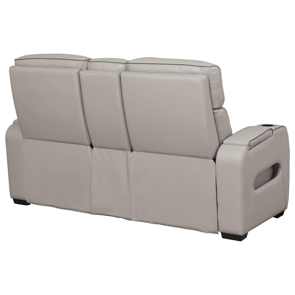 Signature Design by Ashley Boyington Power Reclining Loveseat with Console in Gray, , large