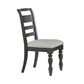 Davis International French Country Upholstered Side Chair in Black and Dark Gray, , large