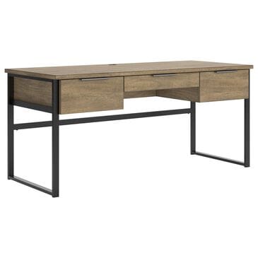 Signature Design by Ashley Montia 67" Writing Desk in Light Brown and Gunmetal Gray, , large