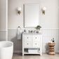 James Martin Breckenridge 30" Single Bathroom Vanity in Bright White with 3 cm Arctic Fall Solid Surface Top and Rectangular Sink, , large