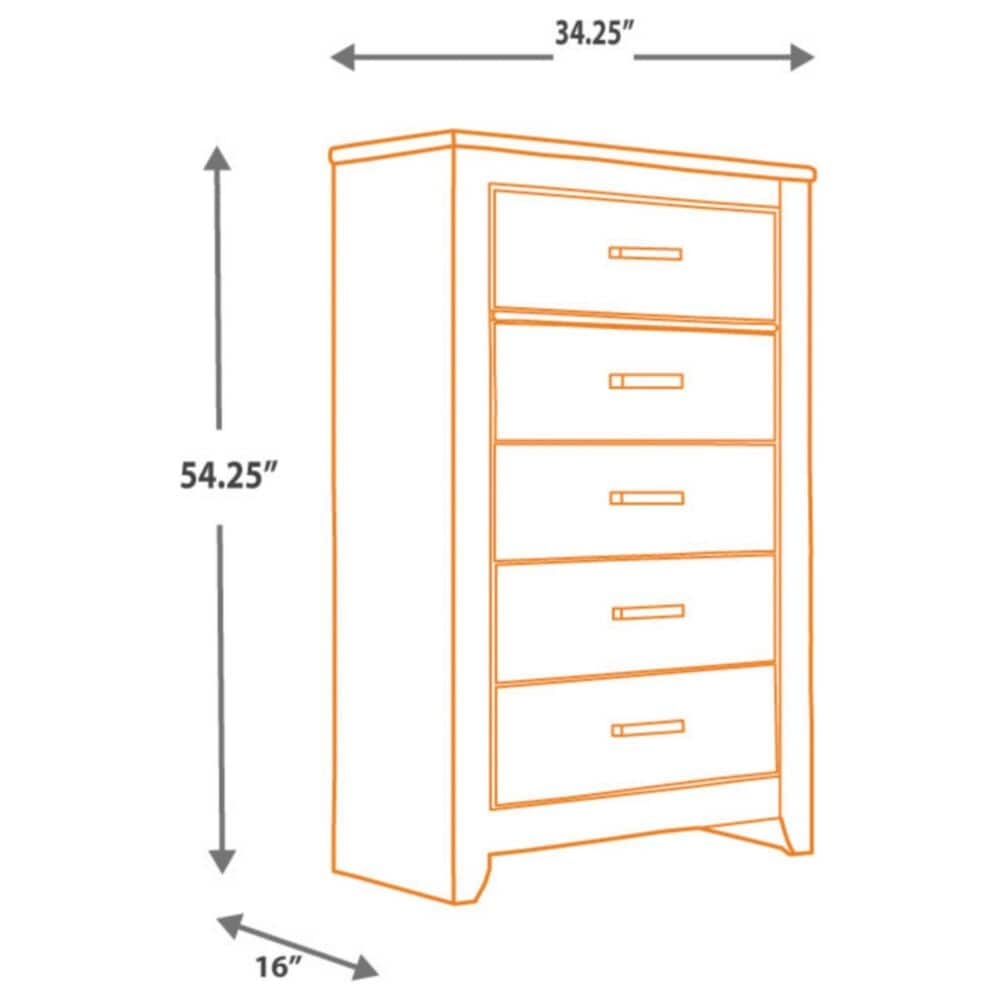 Signature Design by Ashley Zelen 5 Drawer Chest in Warm Gray, , large