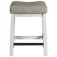 Hawthorne Furniture Drake Backless Stool with Gray Cushion in Rustic White, , large