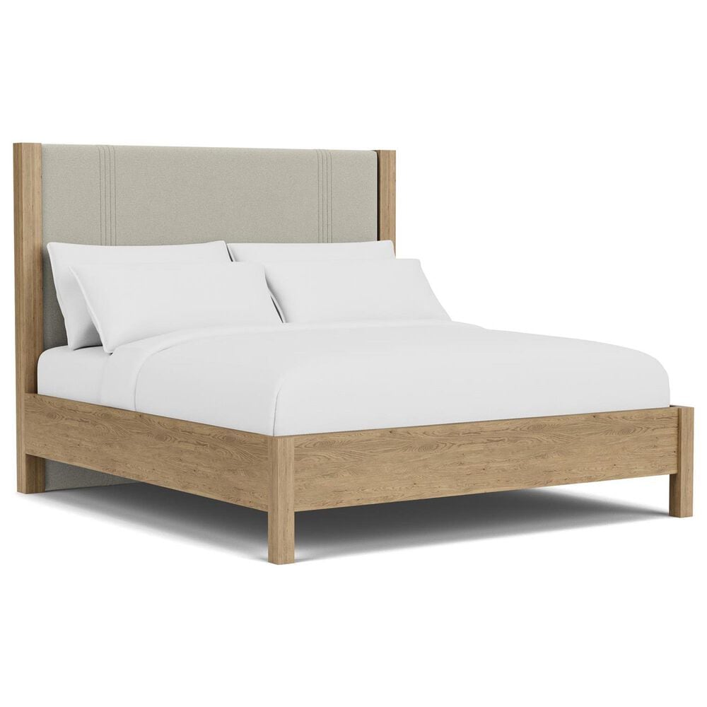 Shannon Hills Davie King Upholstered Panel Bed in Pale Oak, , large