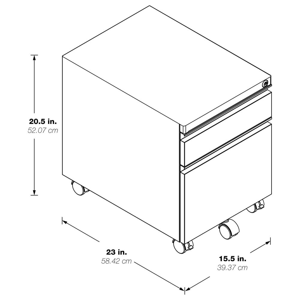 OSP Home 22&quot; 2-Drawer Mobile File in White, , large