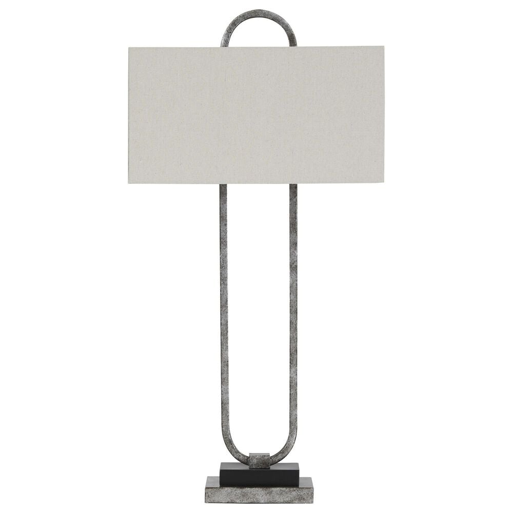 Signature Design by Ashley Bennish Table Lamp in Antique Silver, , large