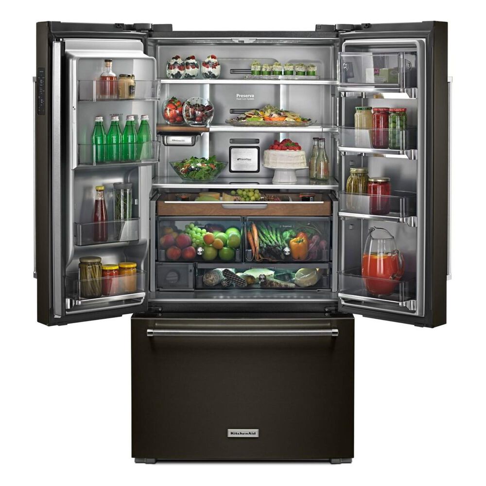 KitchenAid 23.8 Cu. Ft. 36&quot; Counter-Depth French Door Refrigerator with PrintShield Finish in Black Stainless, , large