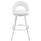 Blue River Charlotte Swivel Barstool with White Cushion in Brushed Stainless Steel, , large