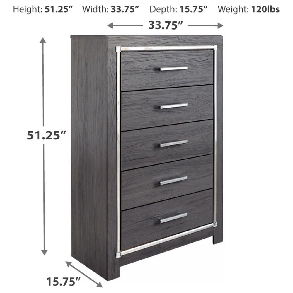 Signature Design by Ashley Lodanna 5-Drawer Chest in Gray, , large