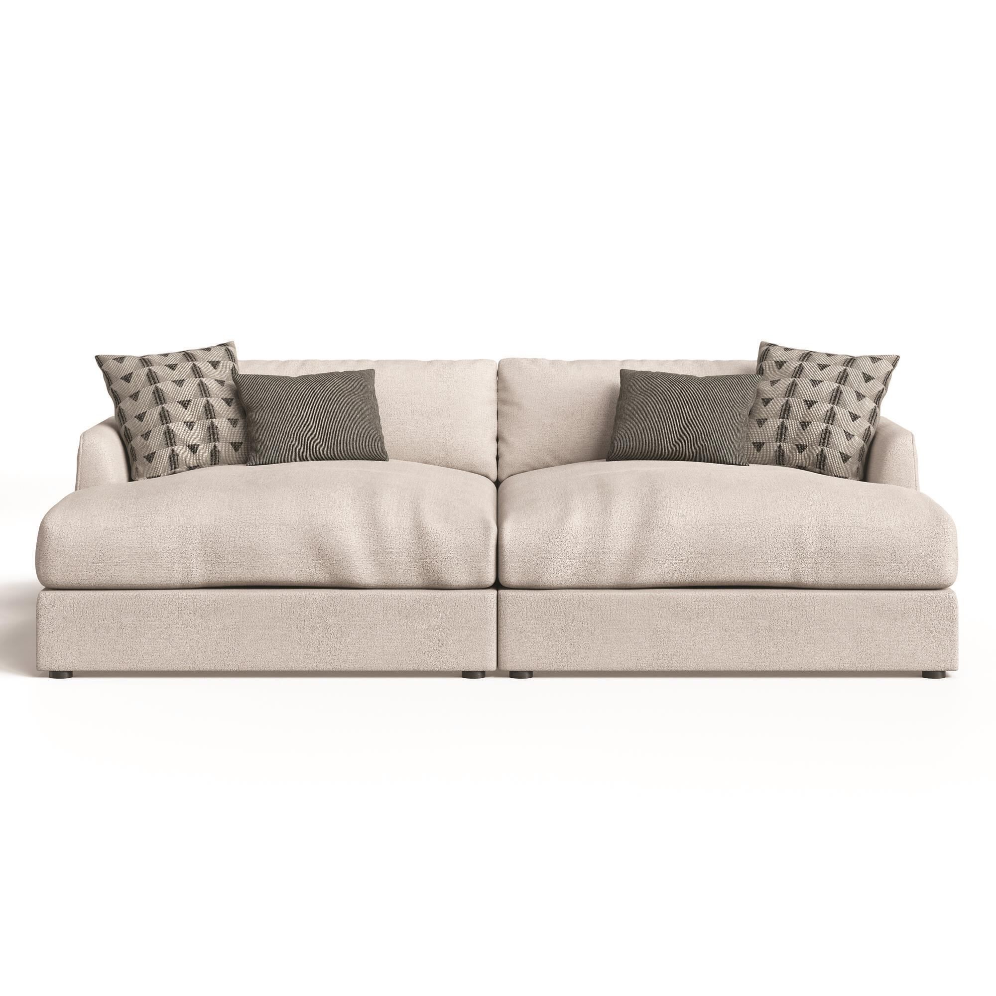 Jonathan Louis Leon 2-Piece Cuddler Sectional in Farina Oatmeal