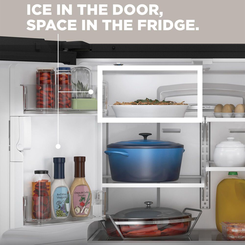 GE Appliances 22.1 Cu. Ft. Counter-Depth French-Door Refrigerator in Black Slate, , large