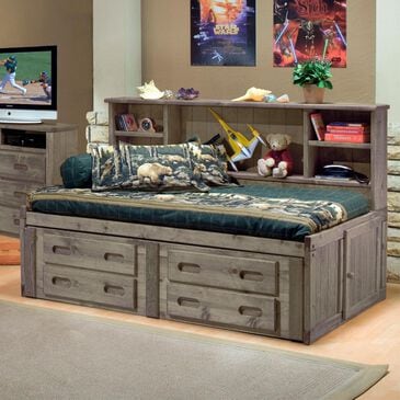 Timber Point Bunkhouse Cheyenne Twin Room Saver Bed in Driftwood Gray, , large