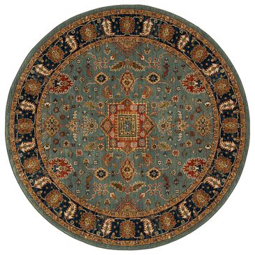 Karastan Spice Market 8" Round Aquamarine Area Rug, , large