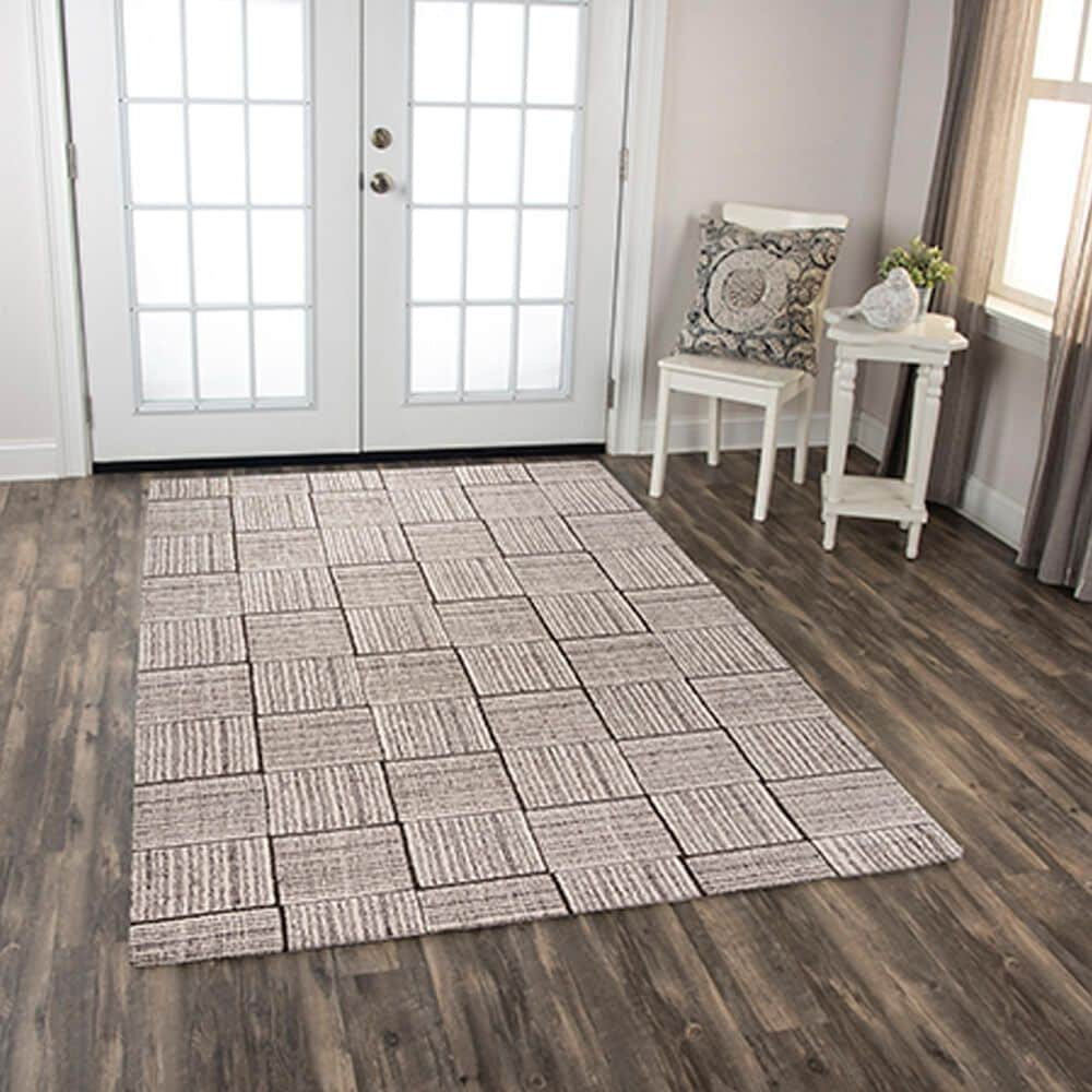 RIZZY Taylor Geometric 5&#39; x 7&#39;6&quot; Gray and Natural Area Rug, , large