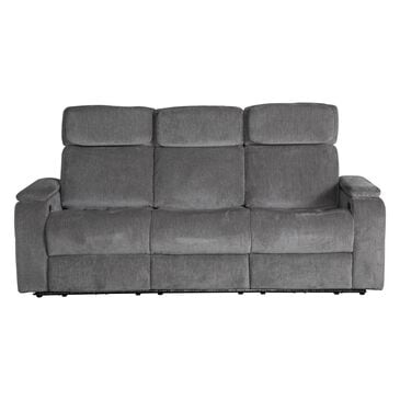 Aurora Furnishings Power Reclining Sofa with Power Headrests in Arica Pewter, , large