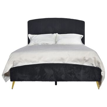 New Heritage Design Kailani Queen Upholstered Bed in Black, , large