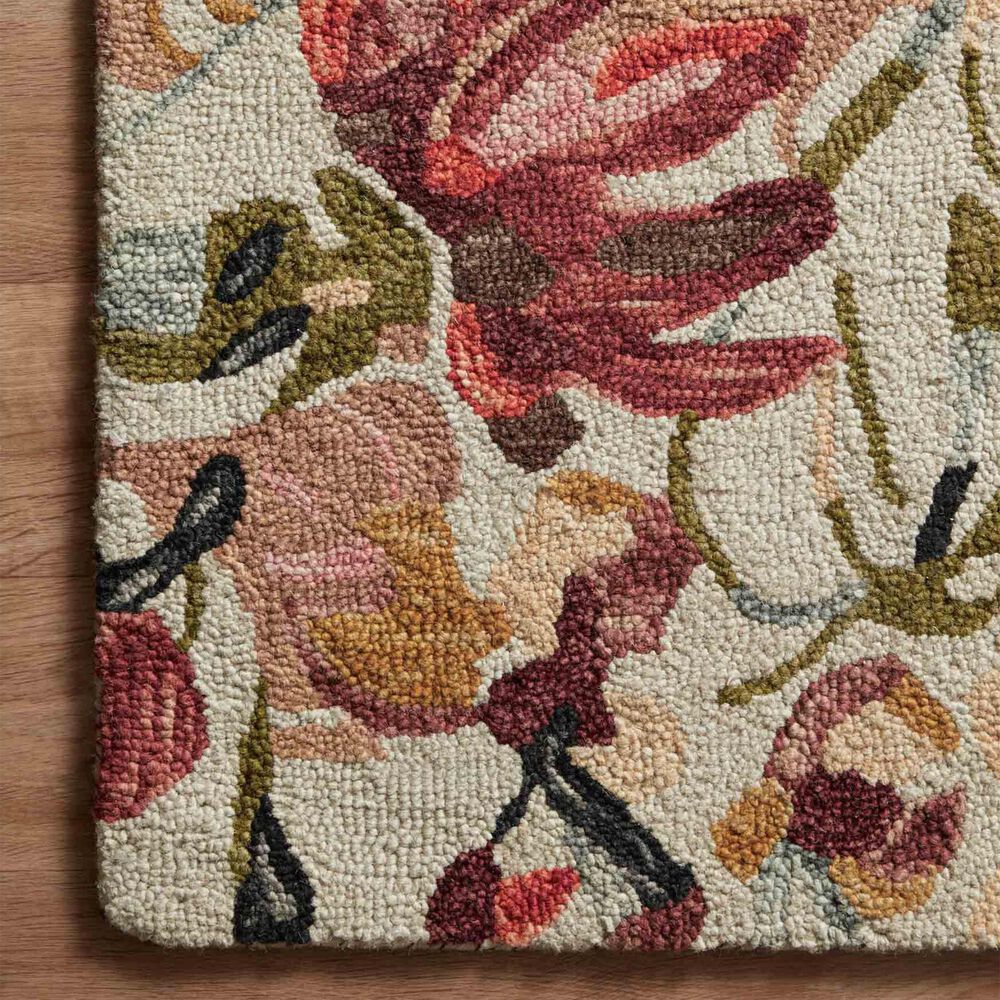 Loloi Belladonna 2&#39;3&quot; x 3&#39;9&quot; Ivory and Raspberry Area Rug, , large