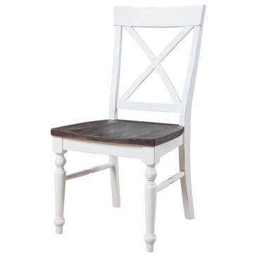 Golden Wave Furniture Mountain Retreat Side Chair in Dark Mocha and Antique White, , large