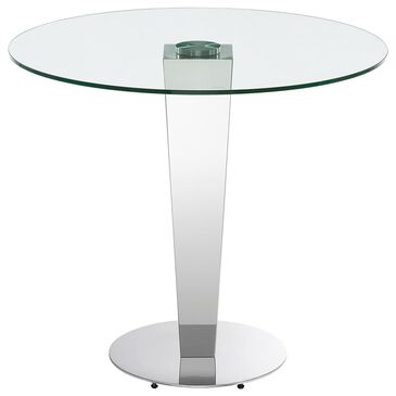 Casabianca Home Enzo Counter Table in Clear and Stainless Steel - Table Only, , large