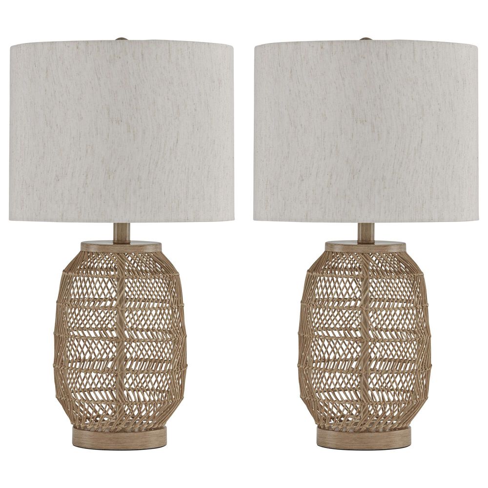 Signature Design by Ashley Orenman Table Lamp in Light Brown (Set of 2), , large