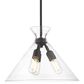 Golden Lighting Malta 3-Light Pendant in Matte Black, , large