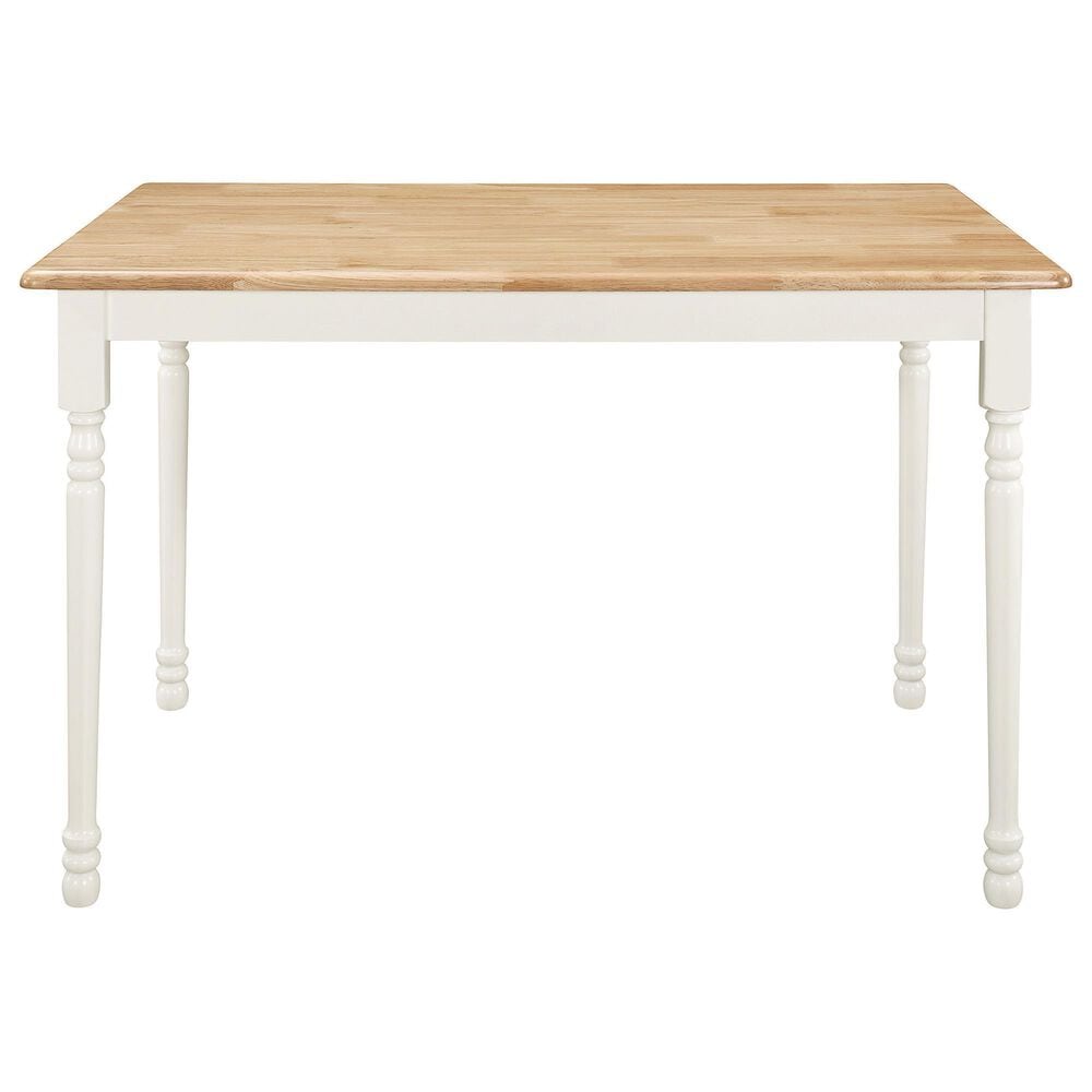 Pacific Landing Taffee Dining Table in White and Natural Brown - Table Only, , large