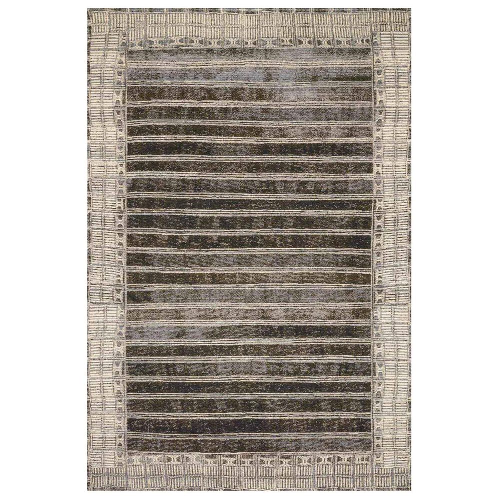 Loloi Mika 6"7" x 9"4" Charcoal and Ivory Area Performance Rug, , large