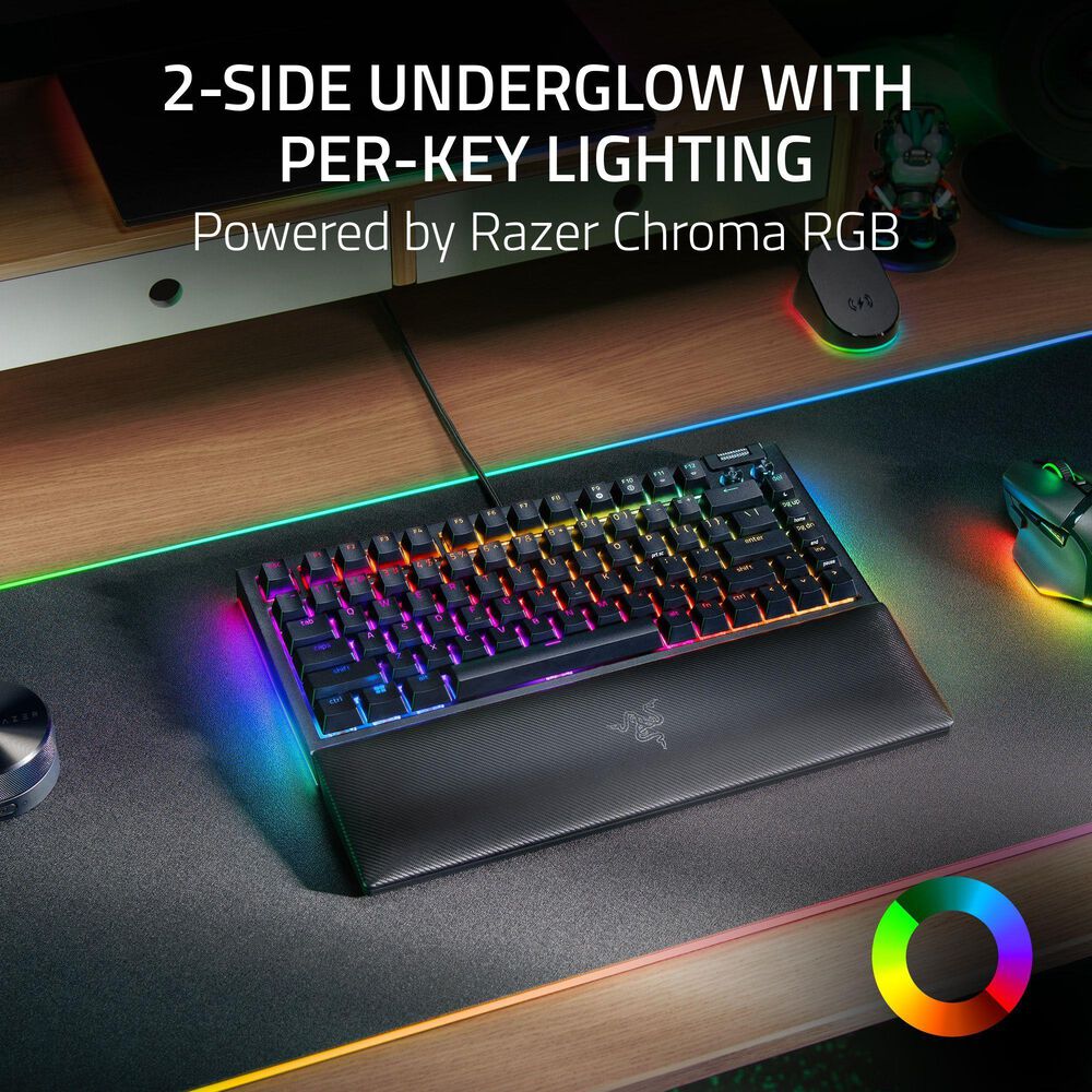 Razer BlackWidow V4 75% Wired Orange Switch Gaming Keyboard in Black, , large