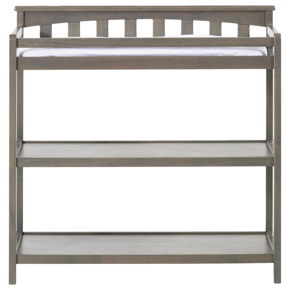 Foundations Worldwide Hampton Flat Top Baby Changing Table in Dapper Gray, , large