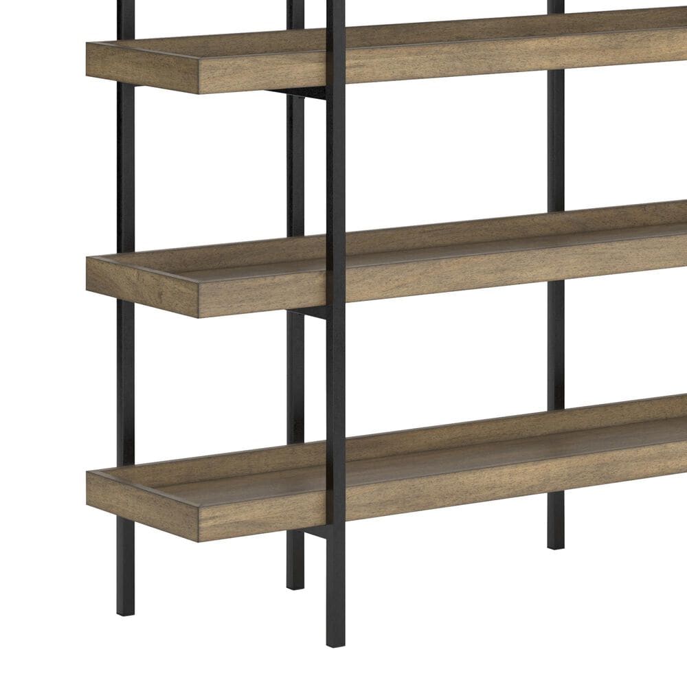 Signature Design by Ashley Montia 76&quot; Bookcase in Light Brown and Gunmetal Gray, , large