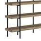 Signature Design by Ashley Montia 76" Bookcase in Light Brown and Gunmetal Gray, , large