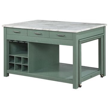 Furniture of America Kling Kitchen Island in Green and White, , large