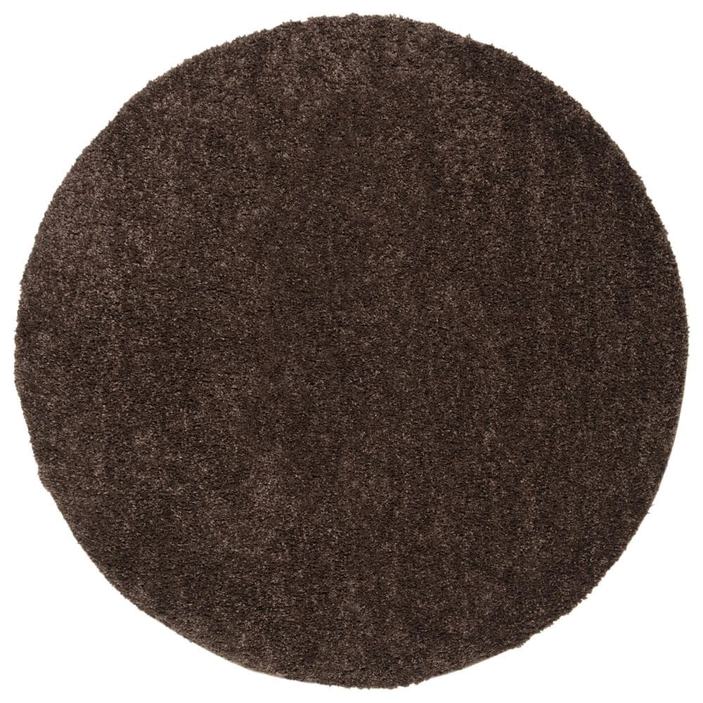 Safavieh August Shag 9" Round Brown Area Rug, , large