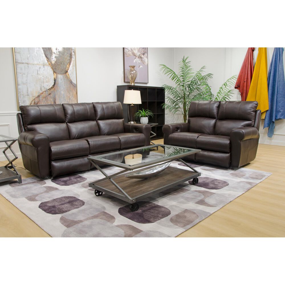 Catnapper Torretta Power Lay Flat Reclining Sofa in Chocolate, , large