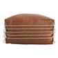 Classic Home Ezekiel 24" Vegan Leather Pouf in Brown, , large