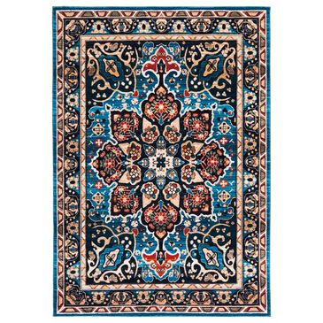 Safavieh Riviera 6"7" Round Blue and Black Area Rug, , large