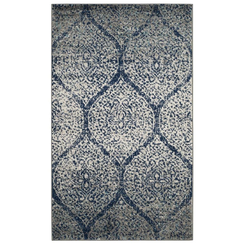 Safavieh Madison MAD604G-3 3&#39; x 5&#39; Navy/Silver Area Rug, , large