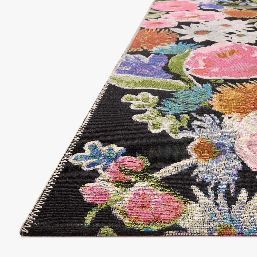 Loloi II Botanical 2&#39;5&quot; x 3&#39;11&quot; Black and Multicolor Area Rug, , large