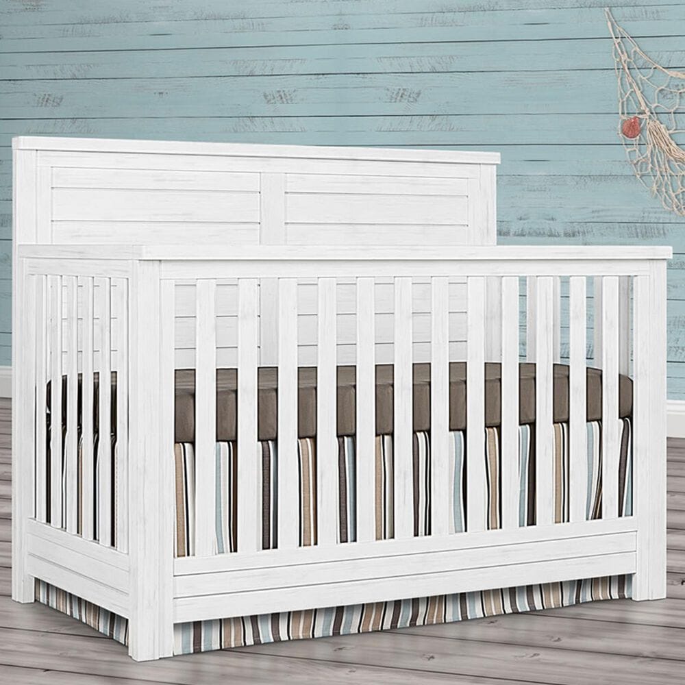 Evolur Belmar Flat Top 5-In-1 Crib in Weathered White, , large