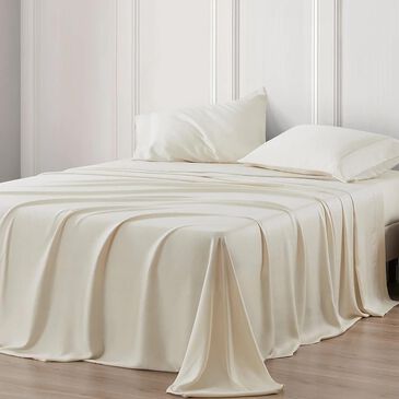 HiEnd Accents Lyocell 4-Piece King Sheet Set in Ivory, , large