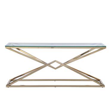 Monroe Double Pyramid Sofa Table in Gold, , large