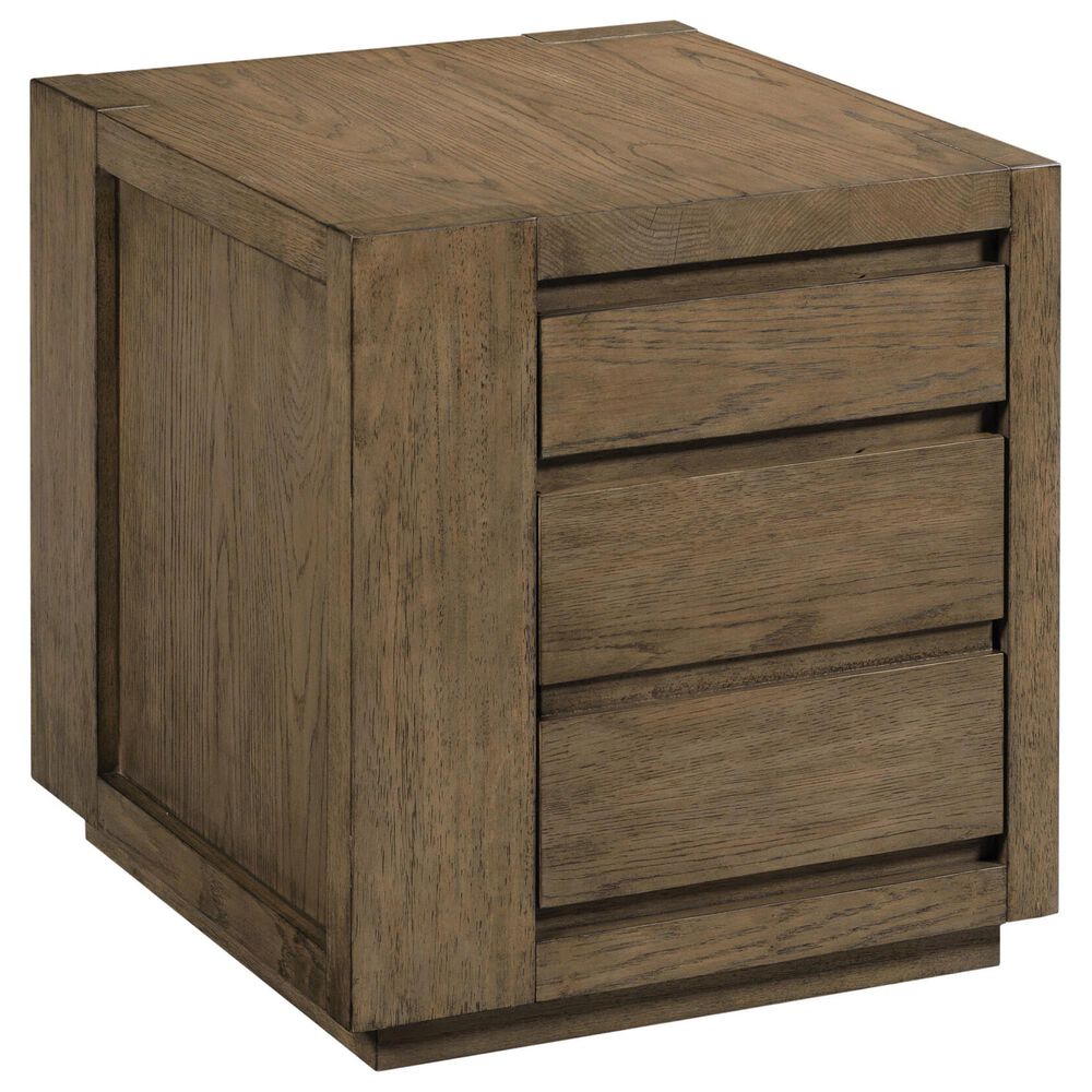 Hammary Colson 3-Drawer End Table in Brown, , large