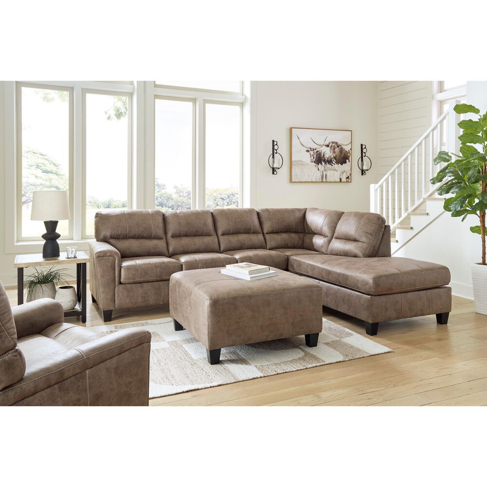 Signature Design by Ashley Navi 2-Piece Left Facing Stationary Sleeper Sectional in Fossil, , large