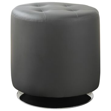 Pacific Landing Bowman Round Ottoman in Grey, , large
