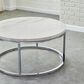 Crystal City Echo Cocktail Table in White Marble and Chrome, , large