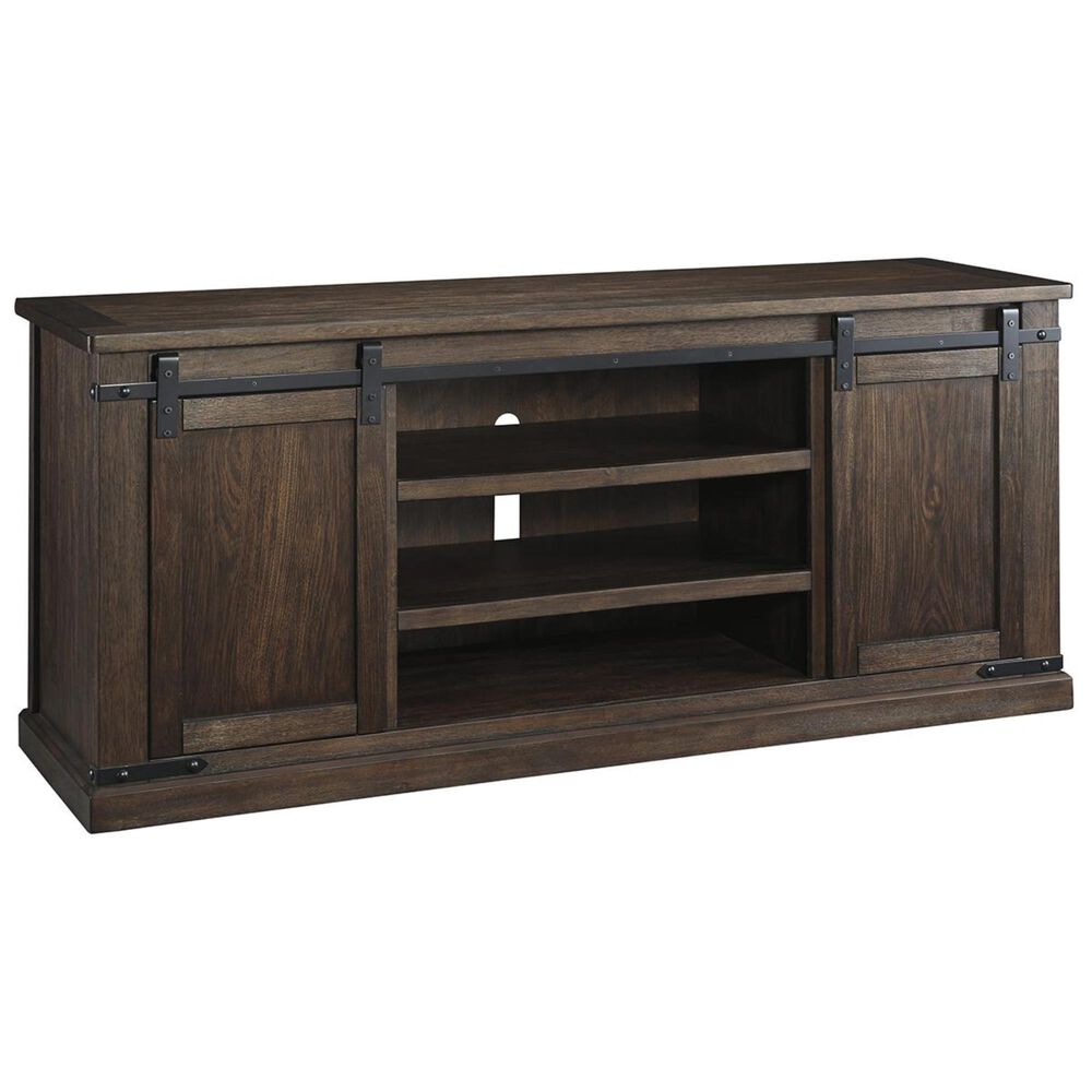 Signature Design by Ashley Budmore Extra Large TV Stand in Rustic Brown, , large