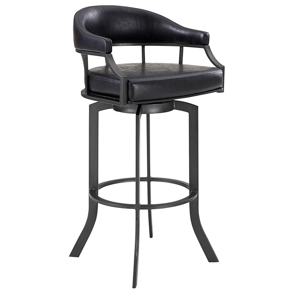 Blue River Edy Swivel 30 Bar Stool With Black Cushion In Mineral Nebraska Furniture Mart