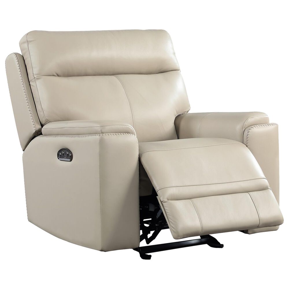 Italiano Furniture Bryant Power Leather Glider Recliner in Taupe, , large