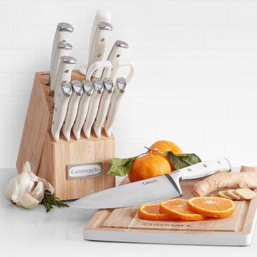 Cuisinart Classic Triple Rivet 15-Piece Knife Block Set in White, , large