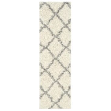 Safavieh Dallas Shag SGD257F-210 2"3" x 10" Ivory/Grey Runner, , large