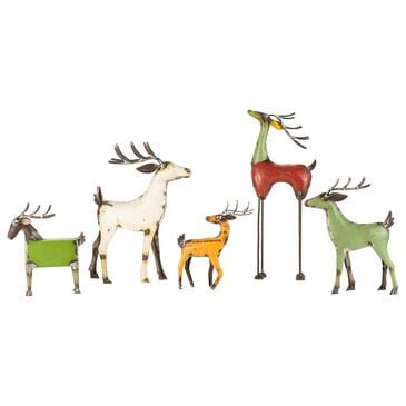 Kalalou Metal Deer in Multicolor (Set of 5), , large